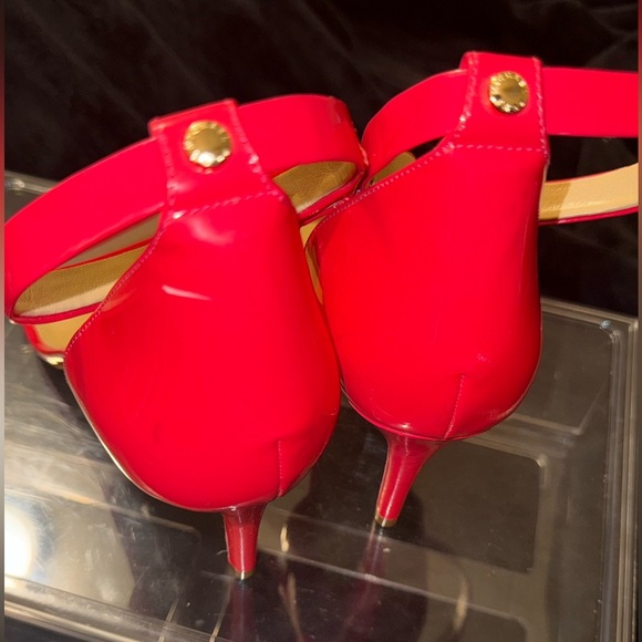 MICHAEL Michael Kors Red Patent Leather Heels with Ankle Strap - Picture 5 of 12